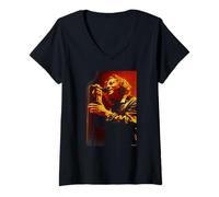 Femme Eddie Vedder Pearl Jam Singer par Andy Willsher T-Shirt avec Col en V
