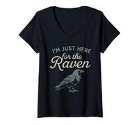 Femme Edgar Allan Poe Nevermore - Style Gothique Macabre - Amateur de Livres T-Shirt avec Col en V