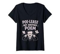 Femme Edgar Allan Poe Nevermore - Style Gothique Macabre - Amateur de Livres T-Shirt avec Col en V