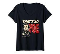 Femme Edgar Allan Poe Nevermore - Style Gothique Macabre - Amateur de Livres T-Shirt avec Col en V