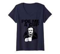 Femme Edgar Allan Poe Pun Poe Me a Cup T-Shirt avec Col en V
