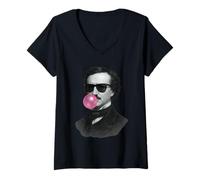 Femme Edgar Allan Poe T-Shirt avec Col en V