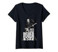 Femme Edgar Allen Poe Quoth The Raven Horror Rétro Vintage Drôle T-Shirt avec Col en V