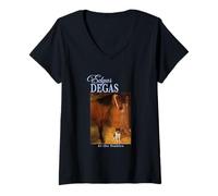 Femme Edgar Degas Tableau Graphique Année des écuries T-Shirt avec Col en V