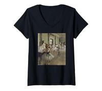 Femme Edgar Degas The Dance Class T-Shirt avec Col en V