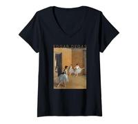 Femme Edgar Degas The Dance Foyer pour Artistes et Ballerines T-Shirt avec Col en V