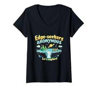 Femme Edge-Seekers Anonymous Explorons L'Aventure T-Shirt avec Col en V