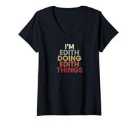 Femme Edith Name Edith Personalized Name First Given T-Shirt avec Col en V