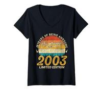 Femme Édition limitée 23 Ans 2003 - Awesome 23e Anniversaire T-Shirt avec Col en V