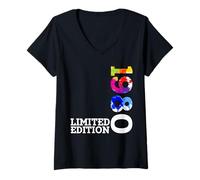 Femme Édition limitée millésime 1980 drôle 45e Anniversaire 45 Ans T-Shirt avec Col en V