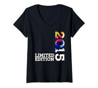 Femme Édition limitée millésime 2015 drôle 10e Anniversaire 10 Ans T-Shirt avec Col en V