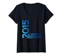 Femme Édition limitée millésime 2015 drôle 10e Anniversaire 10 Ans T-Shirt avec Col en V