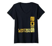 Femme Édition limitée Millésime 2016 Drôle 9e Anniversaire 9 Ans T-Shirt avec Col en V