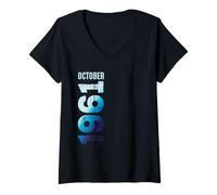 Femme Édition limitée Octobre 1961 Anniversaire 1961 T-Shirt avec Col en V