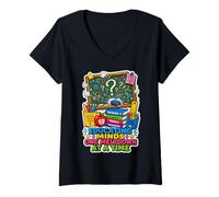 Femme Éduquer Les Esprits, Une Crise à la Fois, Professeur Amusant T-Shirt avec Col en V