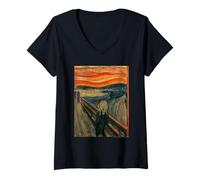 Femme Edvard Munch The Scream T-Shirt avec Col en V