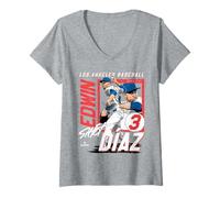 Femme Edwin Diaz | Joueurs de Baseball Los Angeles D | MLBEDD203M T-Shirt avec Col en V