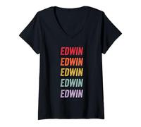 Femme Edwin Edwin T-Shirt avec Col en V