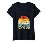 Femme Eff You See Kay Why Oh You Funny Squelette Skull Yoga Pose T-Shirt avec Col en V