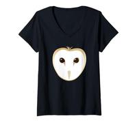 Femme Effraie des clochers T-Shirt avec Col en V
