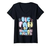 Femme Égalité Big Fan Droits de l'homme Égalité de la Protestation T-Shirt avec Col en V