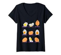 Femme Egg Yoga T-Shirt avec Col en V
