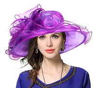 Femme Église Derby Robe Fascinator Mariée Baptême Fête Chapeau de Mariage (Violet)