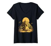 Femme Égypte ancienne Sphinx Dieu égyptien Egyptologie Egypte Mythologie T-Shirt avec Col en V