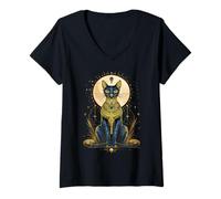 Femme Egypte Mythologie Dieu égyptien Egyptologie Egypte Ancienne Bastet T-Shirt avec Col en V