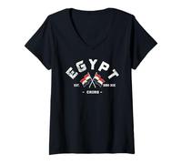 Femme Égypte Vacances en Egypte Le Caire Egypte Pyramides Egypte T-Shirt avec Col en V