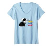 Femme Eh Bien, au Moins, Vous n'avez Pas Besoin de Porter Un Chat Mignon en Forme de cône T-Shirt avec Col en V