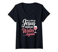 Femme Eh Bien, il Semble Que Jésus AIT touché Mon Eau à Nouveau T-Shirt avec Col en V