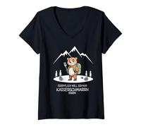 Femme Eigentlich Will ich nur Kaiserschmarrn Essen Hiking Bear T-Shirt avec Col en V