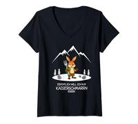 Femme Eigentlich Will ich nur Kaiserschmarrn Essen Hiking Rabbit T-Shirt avec Col en V