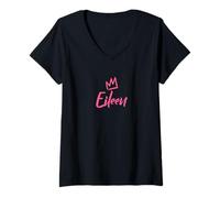 Femme Eileen la Reine/Couronne Rose et nom pour Femme appelée Eileen T-Shirt avec Col en V
