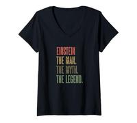 Femme EINSTEIN The Man the Myth the Legend | Mythos Legend Name T-Shirt avec Col en V