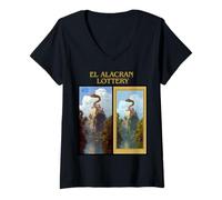 Femme El Alacran Lottery The Scorpion Carte loterie Mexicaine T-Shirt avec Col en V