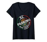 Femme El Padrino Mas Chingon Crew Squad Family Matching Group T-Shirt avec Col en V