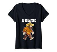 Femme El Squatcho souriant T-Shirt avec Col en V