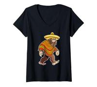 Femme El Squatcho souriant T-Shirt avec Col en V