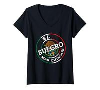 Femme El Suegro Mas Chingon Mexicans Latinx Hispanic Chicano T-Shirt avec Col en V