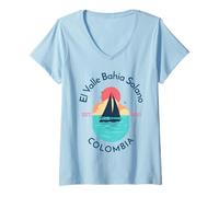 Femme El Valle Bahia, Solano, Colombie T-Shirt avec Col en V