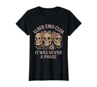 Femme Elder Emo Club Dark Floral Squelette It Was Never A Phase T-Shirt
