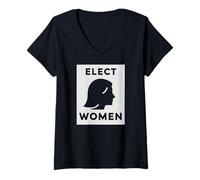Femme Élection des Femmes - Autonomisation Politique T-Shirt avec Col en V