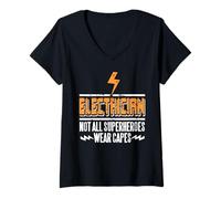 Femme Électricien Héros Tous Ne Portent Pas de Cape T-Shirt avec Col en V