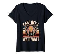 Femme Électricien Puis-Je Obtenir Un Entrepreneur en électricité de Watt Watt T-Shirt avec Col en V