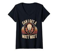 Femme Électricien Puis-Je Obtenir Un Entrepreneur en électricité de Watt Watt T-Shirt avec Col en V