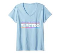 Femme Electro Techno Rave Dance Club House Music Cadeau T-Shirt avec Col en V