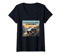 Femme Electronic Traction Control is for Girls T-Shirt avec Col en V