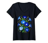 Femme Élégance Victorienne Morning Glory T-Shirt avec Col en V